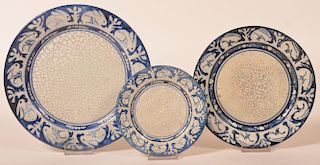 3 Dedham Pottery Plates Rabbit Borders.