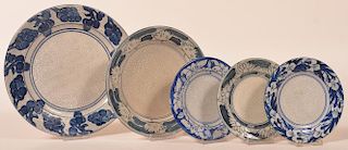 5 Various Dedham Pottery Crackle Ware Plates.