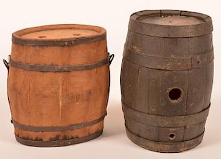 Two Antique Wooden Canteens.