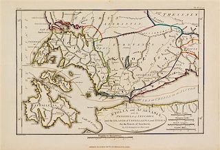 (MAP) 2 maps of Turkey: Aetolia and Acarnania, by J.D. Barbie du Bocage, 1798, & Partie Meridionale de la Turquie... by M. Bonne