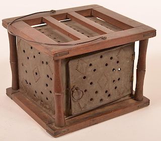 PA 19th Cent. Punched Tin Foot Warmer.