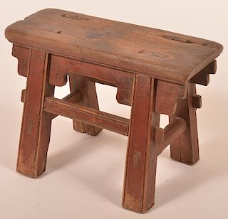 Early 19th Century Mortised Leg Footstool.