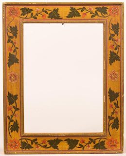 Vintage Paint Decorated Molded Picture Frame.