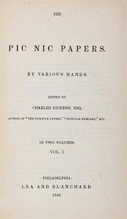 DICKENS, CHARLES, ed. Picnic Papers. Philadelphia, 1841. 2 vols. First American edition.