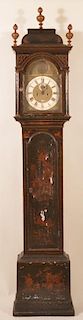 English Q/A Chinoiserie Tall Case Clock, C. 1740.
