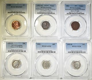 MIXED LOT OF PCGS GRADED COINS:
