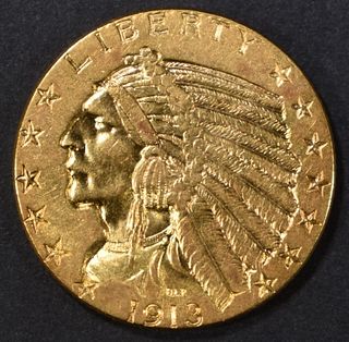1913 GOLD $5 INDIAN  CH BU