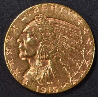 1915-S GOLD $5 INDIAN  NICE BU