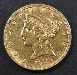 1879 $5 GOLD LIBERTY   AU