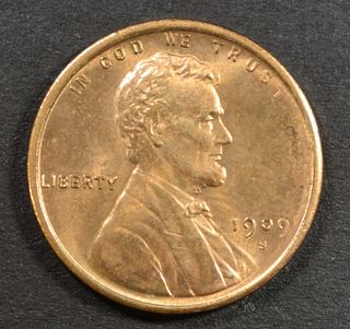 1909-S LINCOLN CENT CH/GEM BU RED
