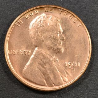 1931-S LINCOLN CENT CH BU RED