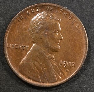 1913-D LINCOLN CENT CH BU RB