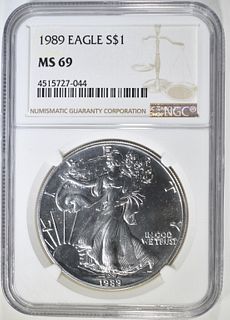 1989 AMERICAN SILVER EAGLE NGC MS 69