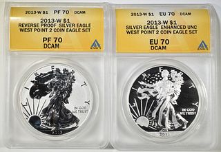 2013 W  ASE TWO PIECE SET ANACS PF 70 DCAM