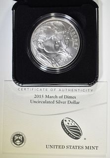 2015 MARCH OF DIMES  SILVER $1 UNCIR COMM COIN