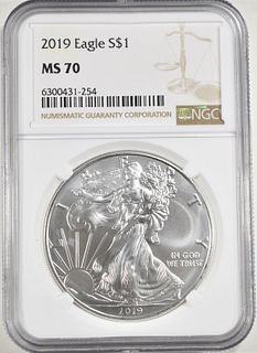2019 AMERICAN SILVER EAGLE NGC MS 70