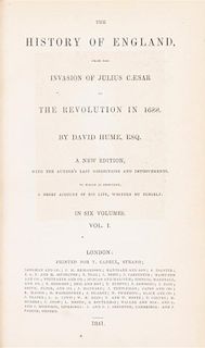 HUME, DAVID. The History of England... London, 1841. 6 vols.