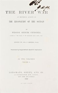 * CHURCHILL, SIR WINSTON. The River War. London, 1899. 2 vols. First edition.