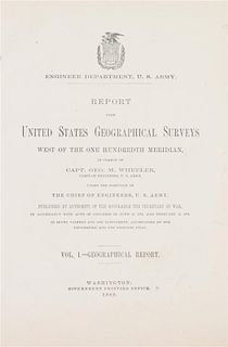 WHEELER, GEORGE M. Report upon United States Geographical Surveys West of the One Hundredth Meridian. Washington, D.C., 1889. Vo