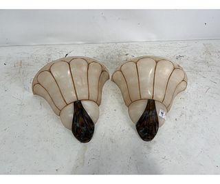 PAIR OF ART DECO SHELL WALL SCONCES