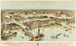 (COLUMBIAN EXPOSITION) CURRIER & IVES, after. Grand birds-Eye View of the Grounds...Columbian Exposition... Litho. after the ori