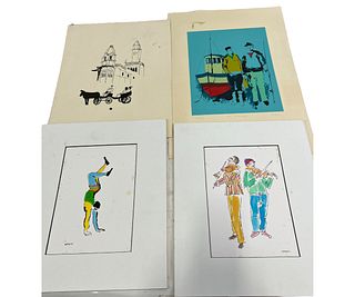 FOUR HERB MEARS PRINTS
