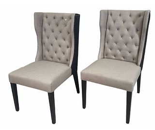 PAIR OF WINGED SIDE CHAIRS