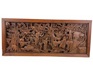 ANTIQUE CARVED CHINESE PANEL