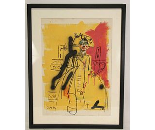 IN THE MANNER OF JEAN-MICHEL BASQUIAT MIXED MEDIA