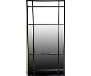 FRAMED BLACK PAINTED CONTEMPORARY WALL MIRROR
