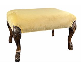 PAIR OF CHIPPENDALE STYLE UPHOLSTERED BENCHES
