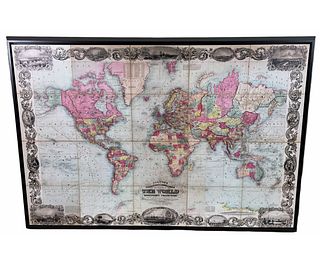 FRAMED REPRODUCTION COLTON'S THE WORLD MAP