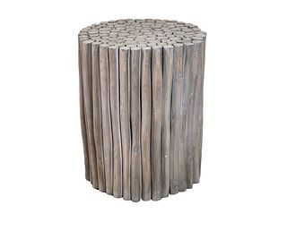 ROUND RECLAIMED WOOD ACCENT TABLE