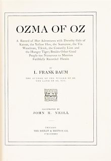 * BAUM, L. FRANK. Ozma of Oz. Chicago, (1918). First edition, fourth state.