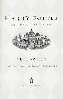 ROWLING, J.K. Harry Potter and the Sorcerer's Stone. (New York), (1998). First US edition, later printing.