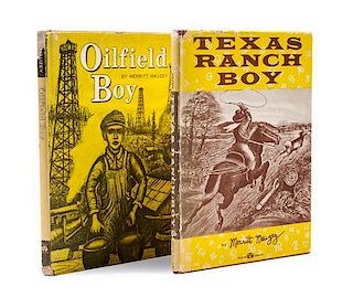 * MAUZEY, MERRITT. Two inscribed books: Texas Ranch Boy, 1955, and Oilfield Boy, 1957.