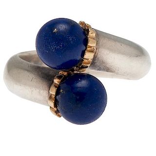 Tiffany & Company Lapis Ring in Sterling Silver and 18 Karat Yellow Gold 