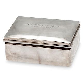 Cartier Victoria Regina Wood Lined Cigarette Box 