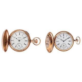 J.B. Miller and Trenton Watch Co. Hunter Case Pocket Watches 