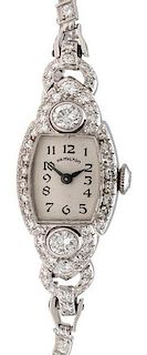 Hamilton Diamond Watch in Platinum, Ca 1946 