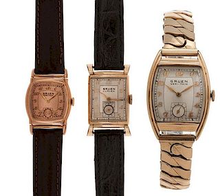 Gruen Curvex and Veri-Thin Wrist Watches 