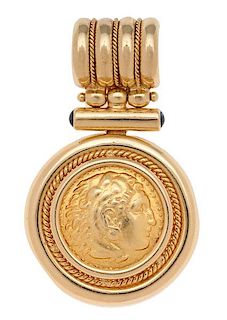 "Heracles" Coin Pendant in 18 Karat Yellow Gold 