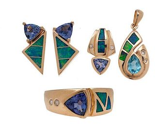 Opal and Tanzanite Jewelry in 18 and 14 Karat Gold 