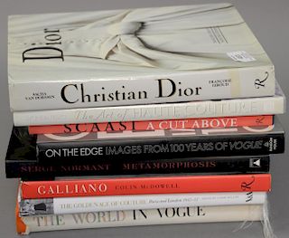 Thirteen couture coffee table books including one signed by Author and  Scaasi the Cut Above, Christian...