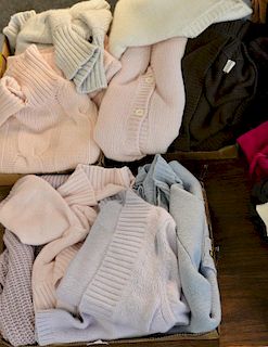 Ten womens sweaters and cardigans by Icon, Kelly Sport, and Murray Allan (size small).