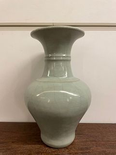 Chinese Ming Sky blue glazed vase