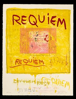 Joan Snyder (American, b.1940) 'Requiem, Let Them Rest' Mixed Media Print