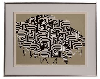 Charley Harper (American, 1922â€“2007) 'Serengeti Spaghetti' Serigraph
