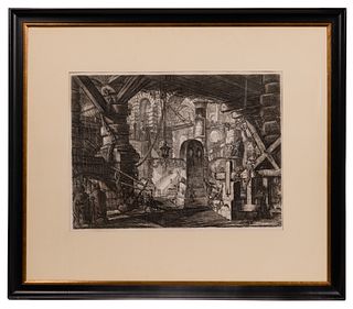 (After) Giovanni Battista Piranesi (Italian, 1720-1778) 'The Pier with Chains' Etching