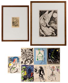 Marc Chagall (Russian/French, 1887-1985) and Pierre-Auguste Renoir (French, 1841-1919) Etchings